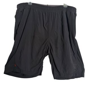 Rhone Men's Athletic Shorts Size L Black‎ Zip Pocket Elastic Waist Comfort Gym